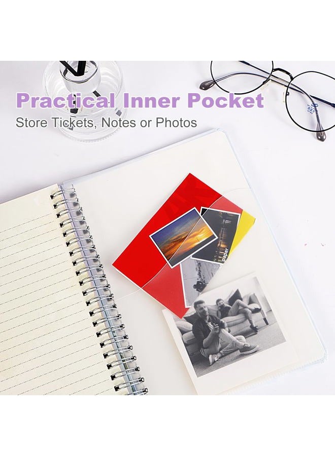 SIIXU Unique Floral Spiral Notebook - A5 Hardcover 160 Pages with Beautiful Art Pages, College Ruled for Memo Writing, Daily Poetry Journal, Junk Journal & School Supplies, Purple - Image 4