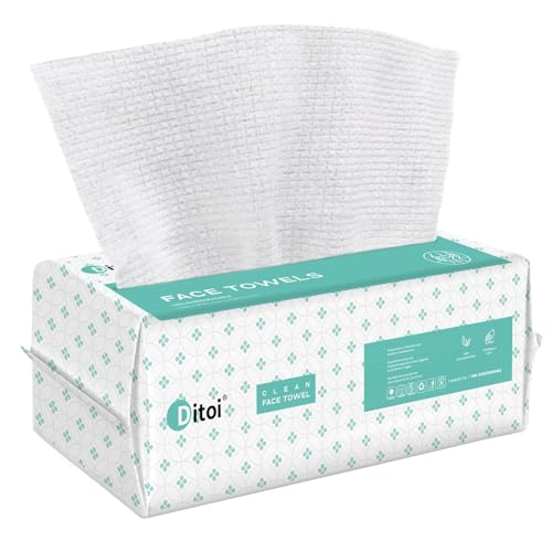 Ditoi Disposable Face TowelsUltra Soft Thick Face Dry Wipes for Makeup Removal  SkincareVscose Fiber Facial Coths for Women Daily Cleansing60 Count