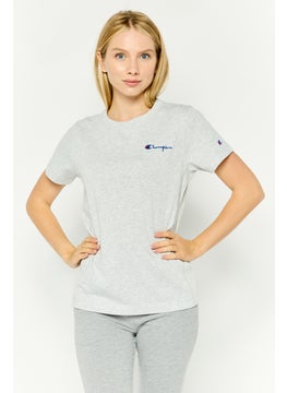 Champion Women Sportswear Fit Short Sleeve Outdoor Crop Top, Grey  - Image 1