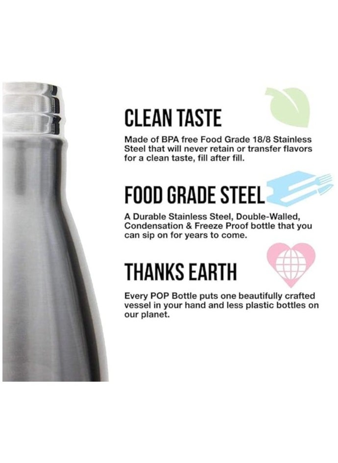 Generic - Stainless Steel Water Bottle Double Walled Sports Water Bottle Vacuum Insulated Cola Shape Travel Thermal Flask - Image 1
