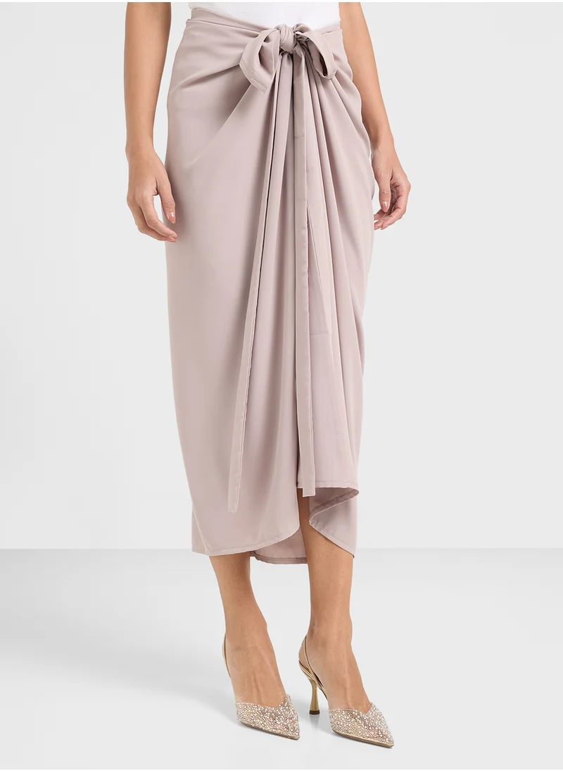 هيا كلوزيت Open Abaya Shirred Sleeve Abaya With Skirt