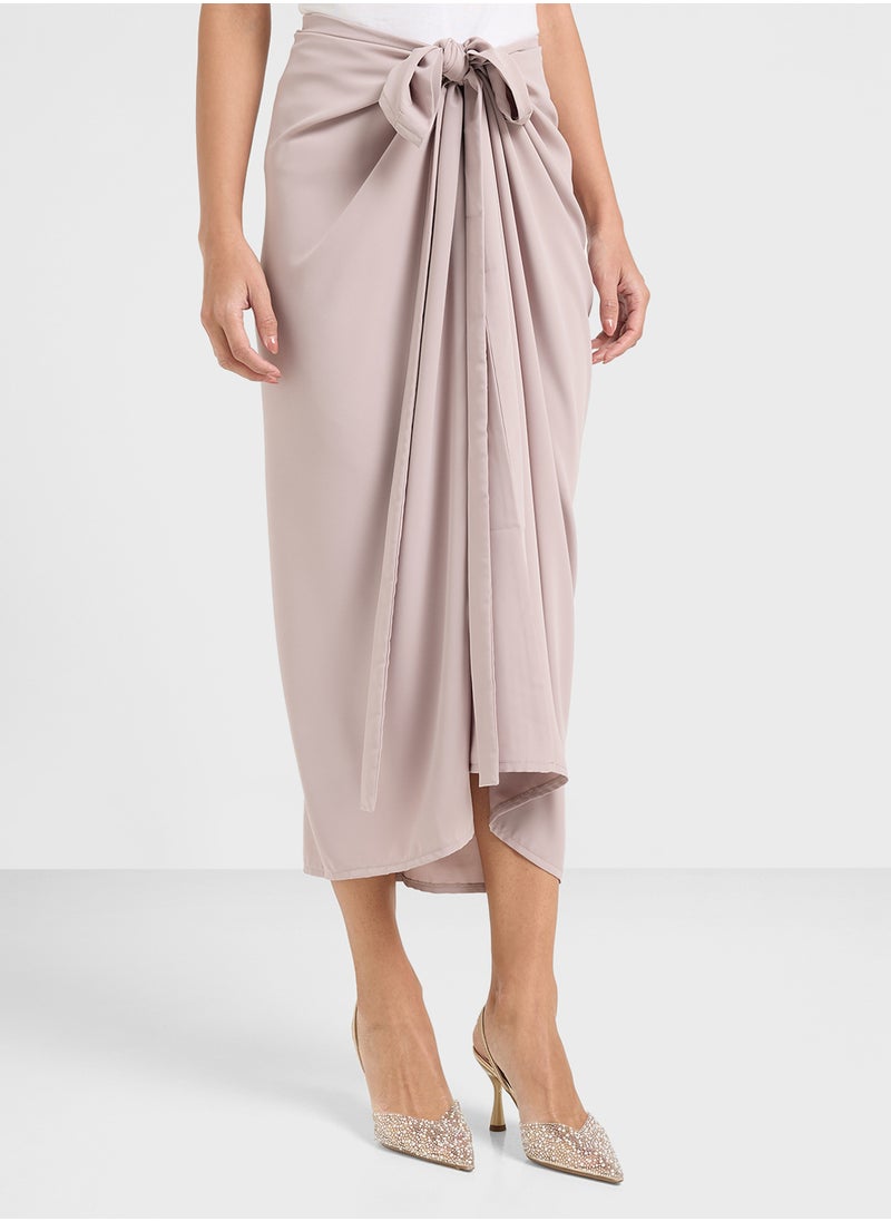 hayas closet Open Abaya Shirred Sleeve Abaya With Skirt  - Image 4