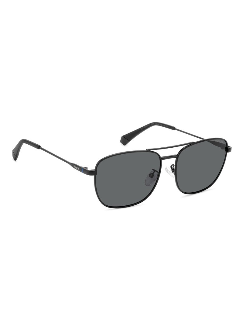 Polaroid Men's Polarized Square Shape Metal Sunglasses Pld 4172/G/S/X Grey 48 - Lens Size: 47.6 Mm - Mtt Black  - Image 2