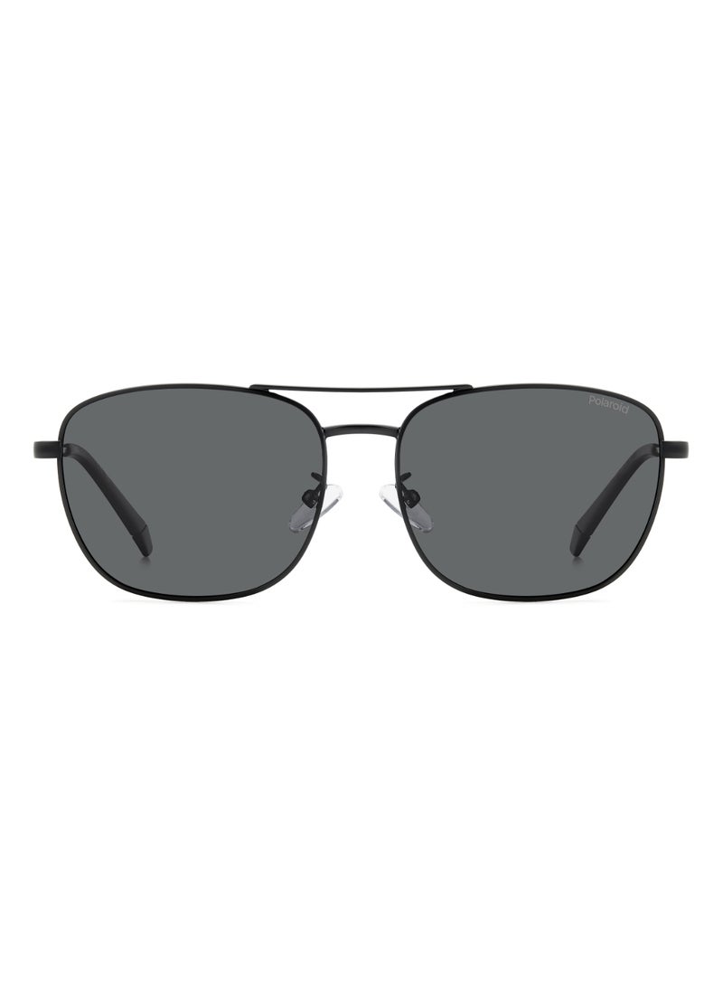 Polaroid Men's Polarized Square Shape Metal Sunglasses Pld 4172/G/S/X Grey 48 - Lens Size: 47.6 Mm - Mtt Black  - Image 3