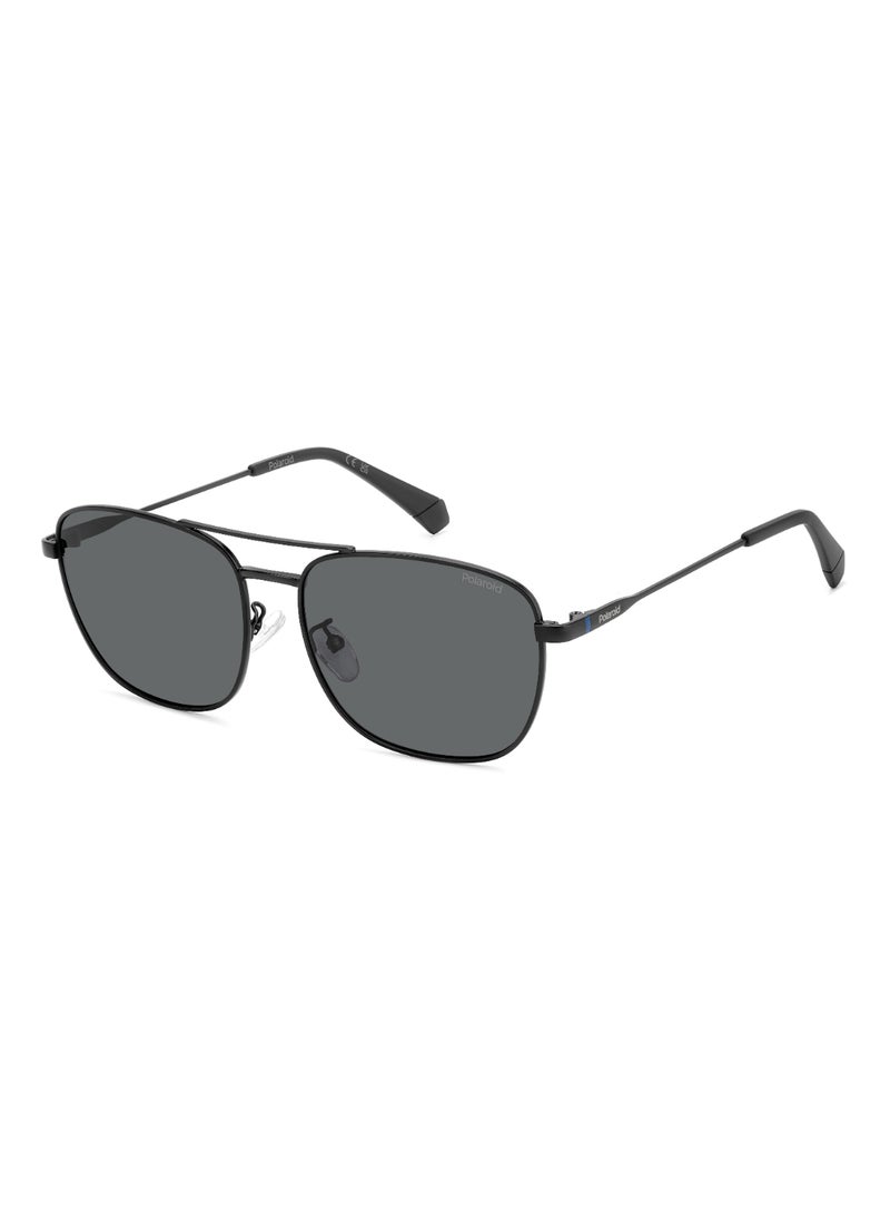Polaroid Men's Polarized Square Shape Metal Sunglasses Pld 4172/G/S/X Grey 48 - Lens Size: 47.6 Mm - Mtt Black  - Image 1