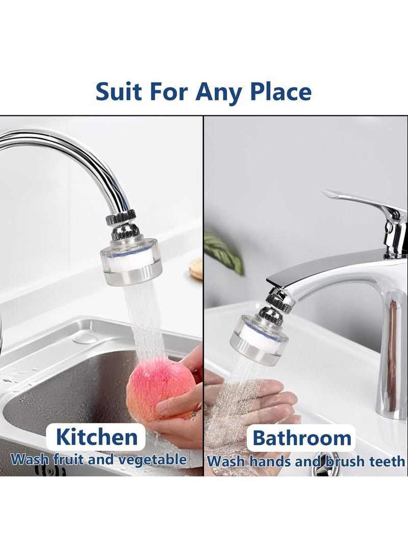 7Pcs Sink Water Filter with Filter Elements Set, Universal Sink Faucet Filter 360°Rotating, Sink Faucet Filter Removes Fluoride Hard Water, Tap Water Filter for Home Kitchen Sink - Image 5