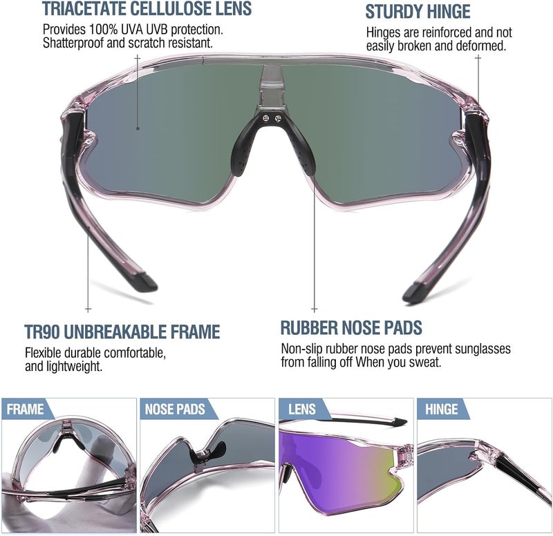 DUCO Kids Sunglasses Polarized UV Protection 400 - Kids Sports Sunglasses Boys with Lightweight TR90 Frame - Youth Baseball and Cycling Sun Glasses for Boys & Girls - DK268 - Image 5