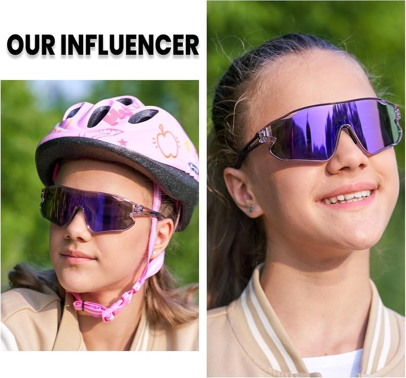DUCO Kids Sunglasses Polarized UV Protection 400 - Kids Sports Sunglasses Boys with Lightweight TR90 Frame - Youth Baseball and Cycling Sun Glasses for Boys & Girls - DK268 - Image 2
