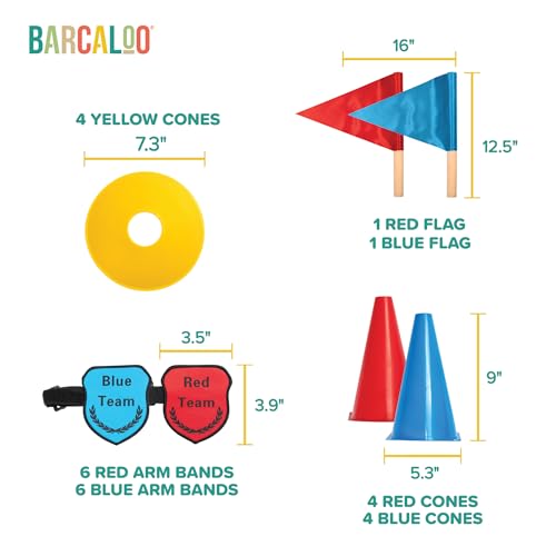 Barcaloo Capture The Flag Traditional 12 Player Set with Real Wood Handle Flags Arm Bands Outdoor Yard Game for Family Kids and Teens Cool Birthday Gifts for Boys Family Reunions Field Day - Image 5