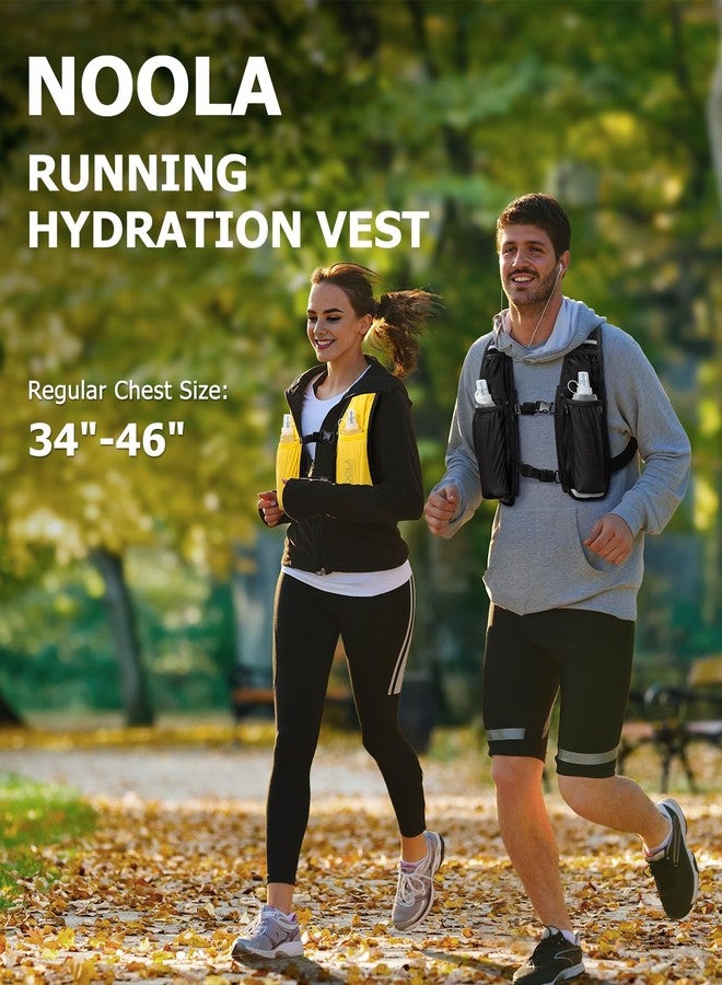 NOOLA Running Vest with Dual 500ml Soft Flask, Lightweight Hydration Vest for Women Men, Water Backpack with Adjustable Straps, Running Hydration Pack for Trail Marathon Race Jogging Cycling, Yellow - Image 4