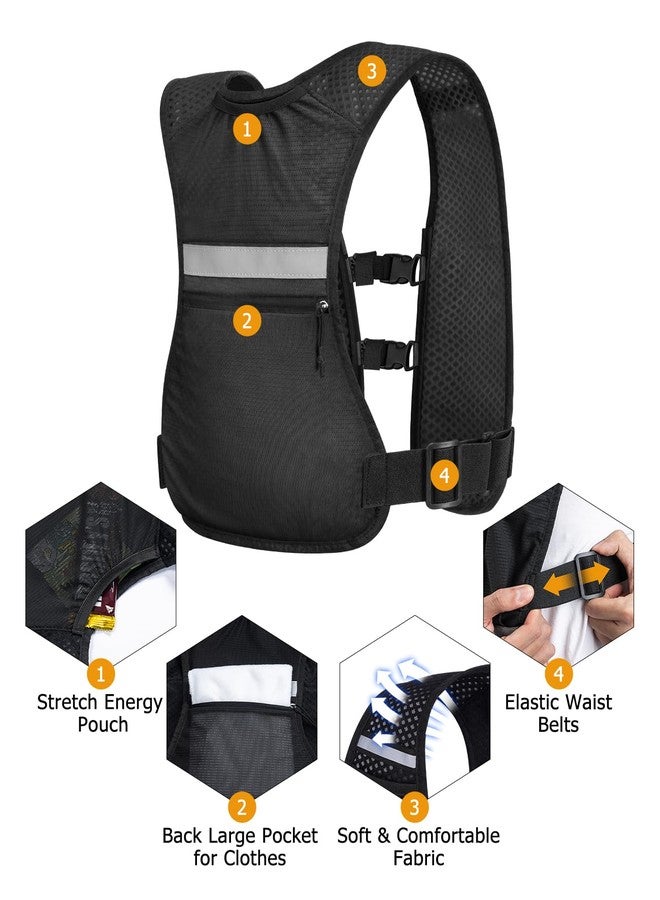 NOOLA Running Vest with Dual 500ml Soft Flask, Lightweight Hydration Vest for Women Men, Water Backpack with Adjustable Straps, Running Hydration Pack for Trail Marathon Race Jogging Cycling, Yellow - Image 5