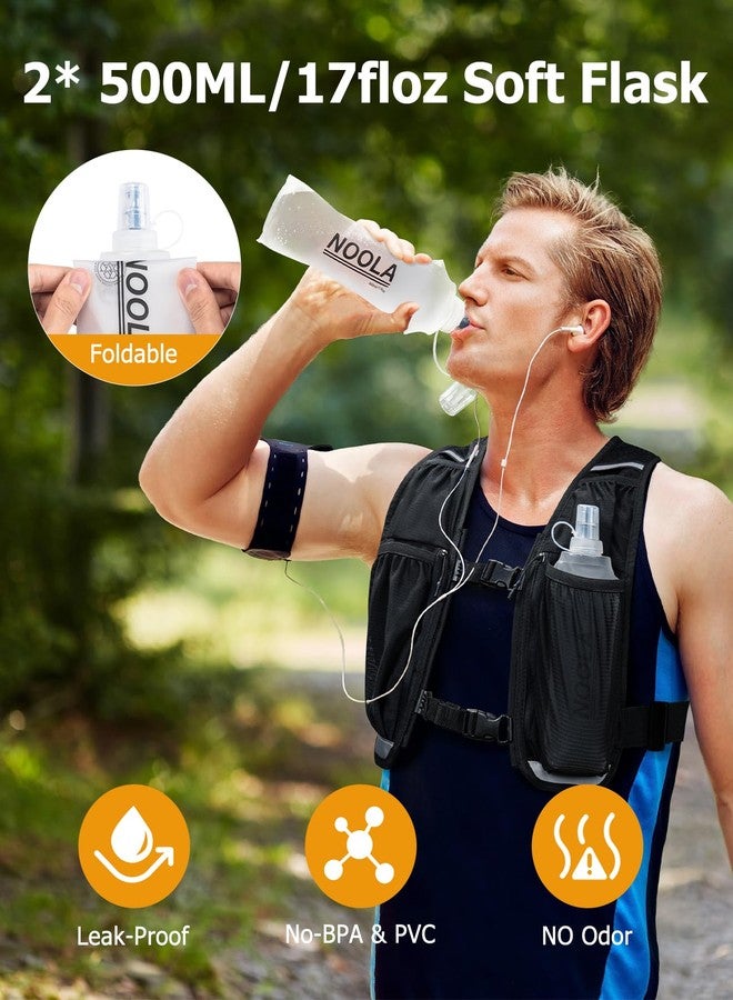NOOLA Running Vest with Dual 500ml Soft Flask, Lightweight Hydration Vest for Women Men, Water Backpack with Adjustable Straps, Running Hydration Pack for Trail Marathon Race Jogging Cycling, Yellow - Image 2