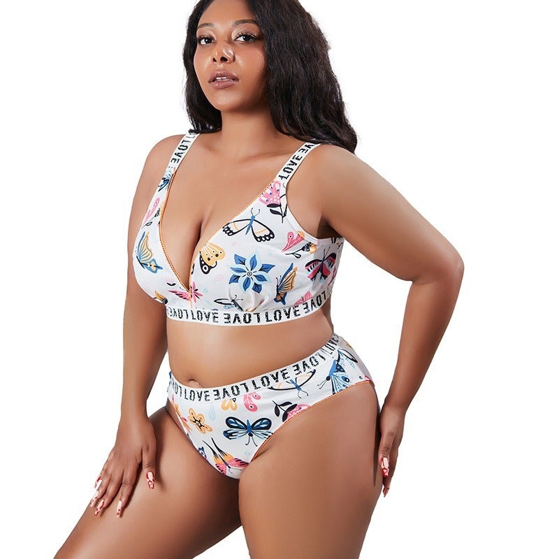 Plus Size Butterfly Floral Sexy Bra - Image 4