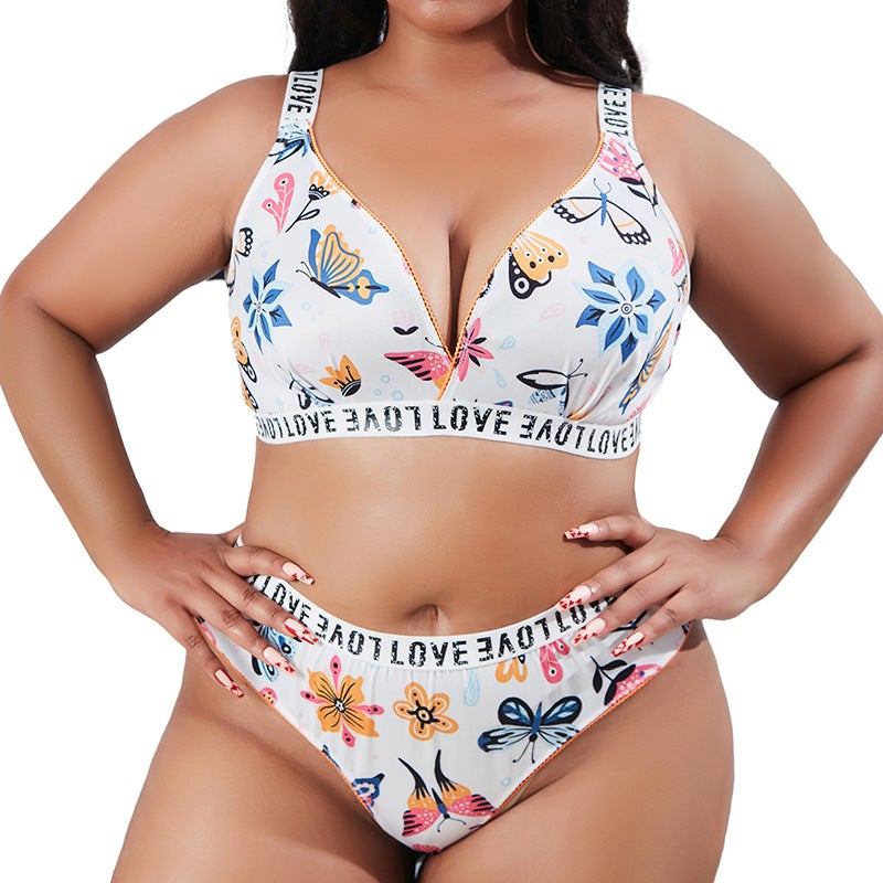 Plus Size Butterfly Floral Sexy Bra - Image 3
