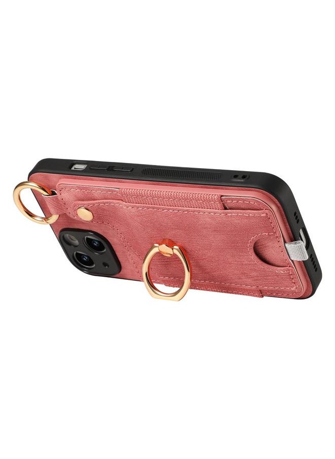 erorex - Case For iPhone 14 Plus Retro Skin-feel Ring Card Bag Phone Case with Hang Loop - Image 1
