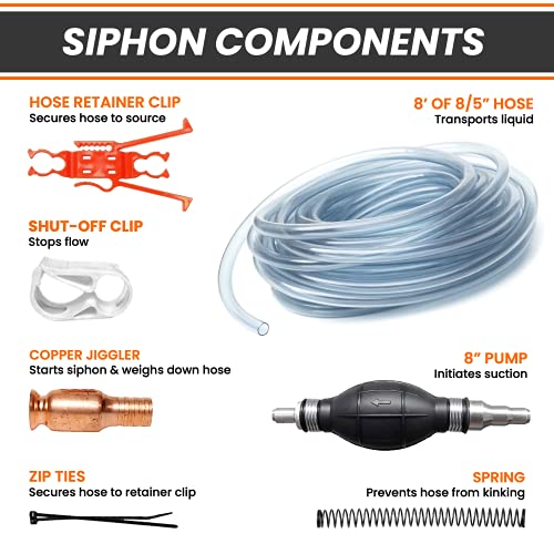 GasTapper Deluxe Siphon Pump for Gas, Diesel & Water - 8' Hose, 4 Gls/Min - Image 2