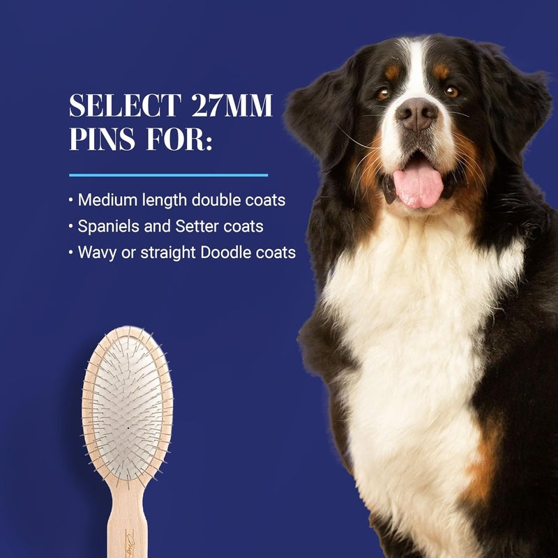 Chris Christensen 27 mm Oval Pin Dog Brush - Original Series with Stainless Steel Pins and Beech Wood Handle - Image 5