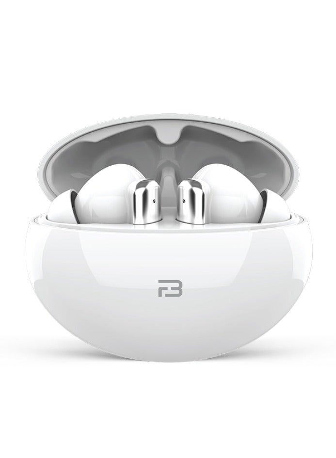 BRIZLER Wireless Stereo Earbuds Bluetooth 5.3, Hand Free Call, Lightweight Comfort Fit Headphones, White  - Image 1