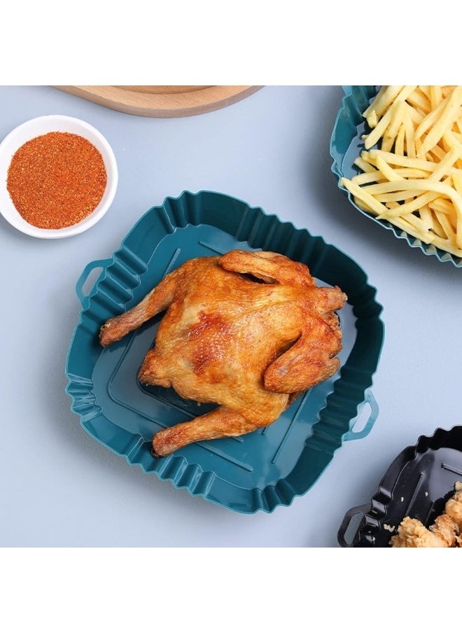 FALMER - 2 Pieces Of Silicone Air Fryer Tray 20 cm Square Multicolored - Image 1