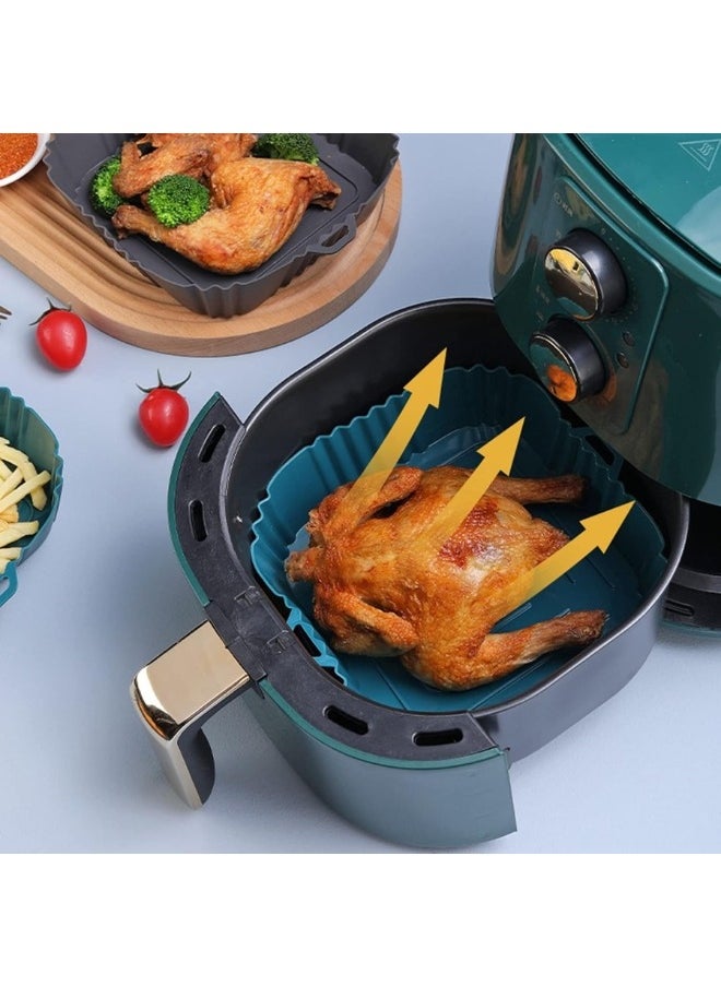 FALMER - 2 Pieces Of Silicone Air Fryer Tray 20 cm Square Multicolored - Image 1