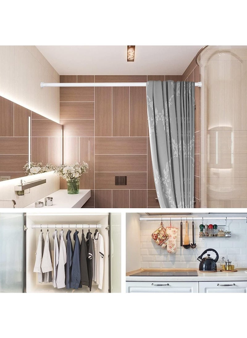 Rubik - Shower Curtain Rod Adjustable 110-200cm, Thick & Extendable Telescopic Length Tension Bar Painted Surface No Drill Type for Bathroom Shower Bathtub Cabinet (110 x 200 cm, White) - Image 1