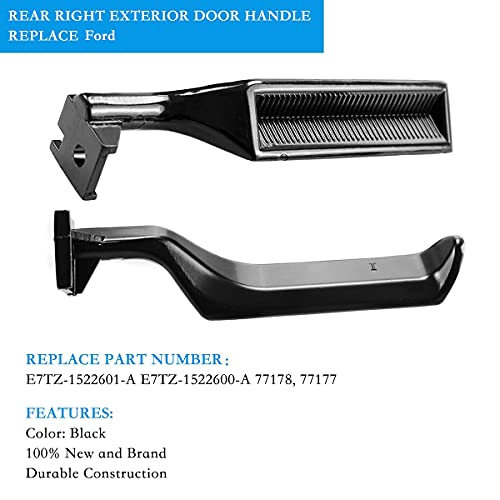 YMHHefy Black Interior Metal Door Handle Front Left Driver Passenger Compatible with 1987-1996 Ford Bronco F150 F250 F350 F53 F59 F800 E7TZ-1522601-A E7TZ-1522600-A 77177 77178 2Pcs - Image 3