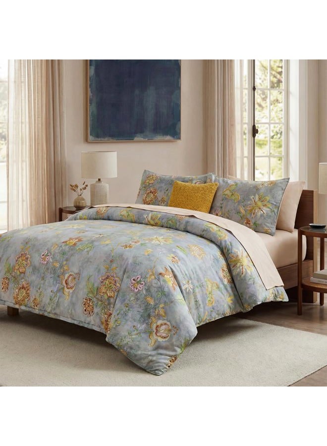Cozaline 100% Cotton Duvet Cover Queen Size Farmhouse Boho Duvet Cover Set with Zipper Closure & Corner Ties, 3-Piece Ultra Soft & Breathable Bedding Set for All Seasons - Image 5