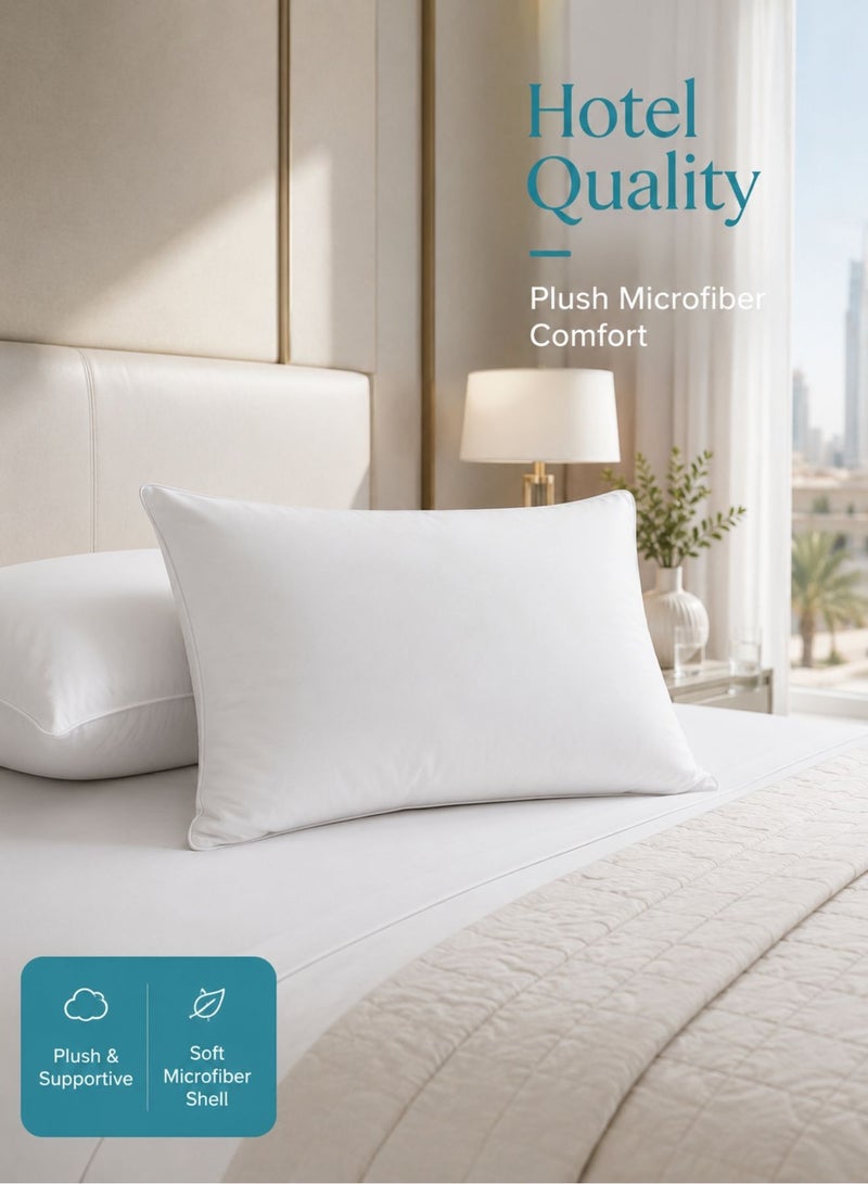 Zaprus Original Pillow for Sleeping 75x50 cm 1200g Pack of 1 Down Alternative Pillows Soft Cooling Comfort Anti-Allegy Hotel Quality Bed Pillow for Supportive and Deep Sleep (Single White Brim) - Image 2