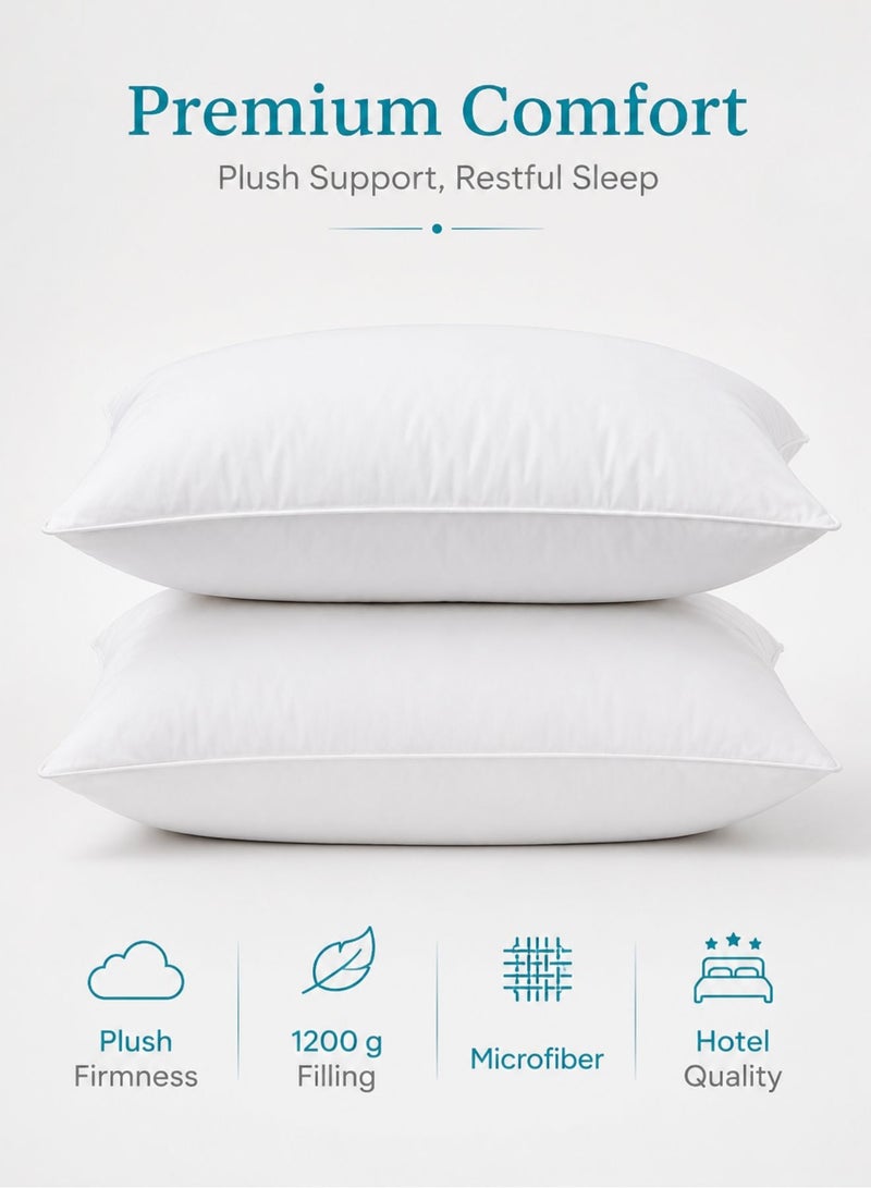 Zaprus Original Pillow for Sleeping 75x50 cm 1200g Pack of 1 Down Alternative Pillows Soft Cooling Comfort Anti-Allegy Hotel Quality Bed Pillow for Supportive and Deep Sleep (Single White Brim) - Image 5