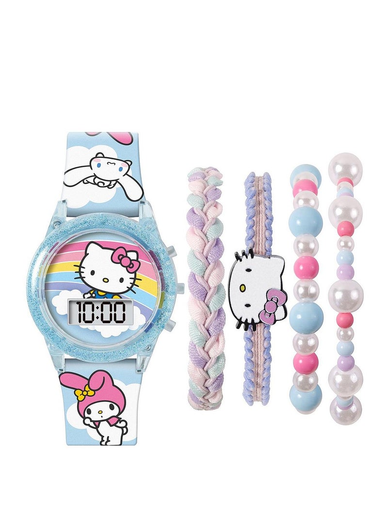 Hello Kitty Sanrio Hello Kitty and Friends Digital Watch & Bracelet Set (5 Pieces) - Image 2