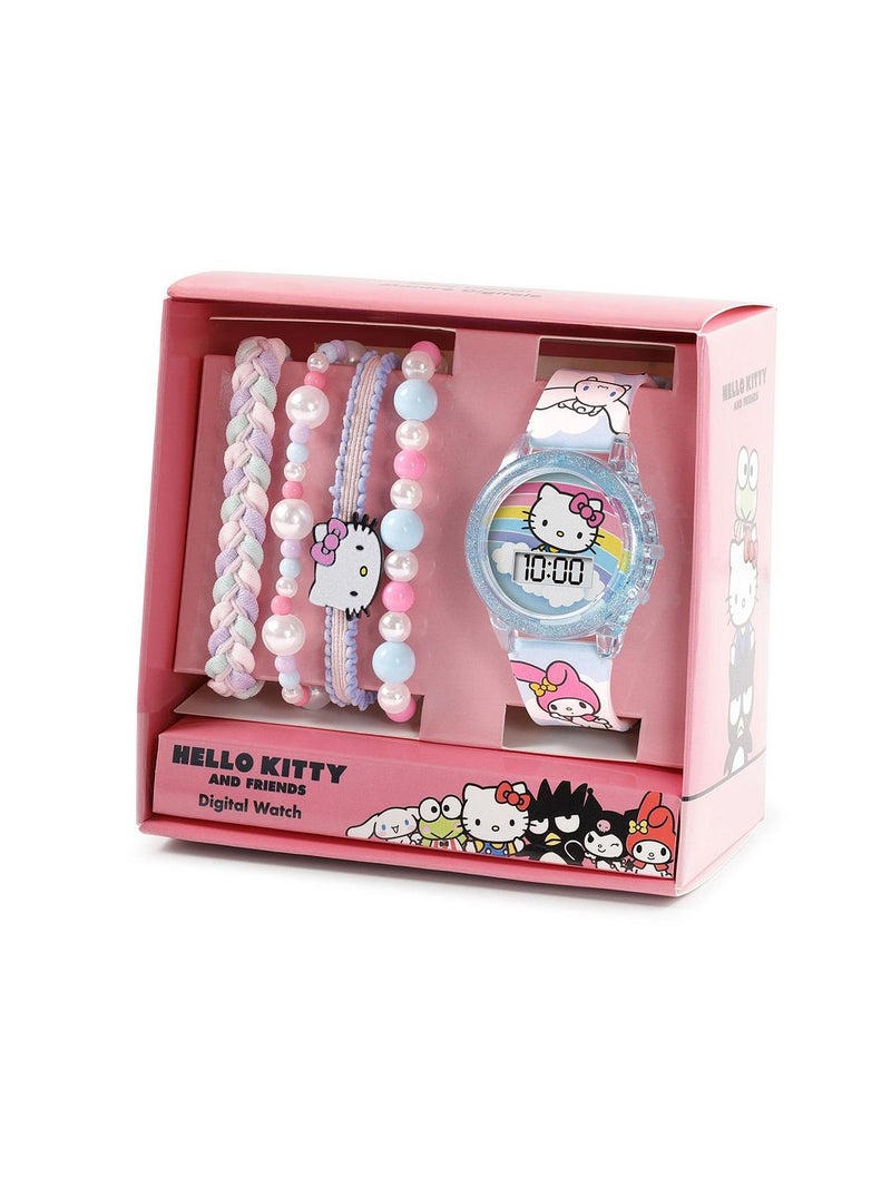 Hello Kitty Sanrio Hello Kitty and Friends Digital Watch & Bracelet Set (5 Pieces) - Image 1