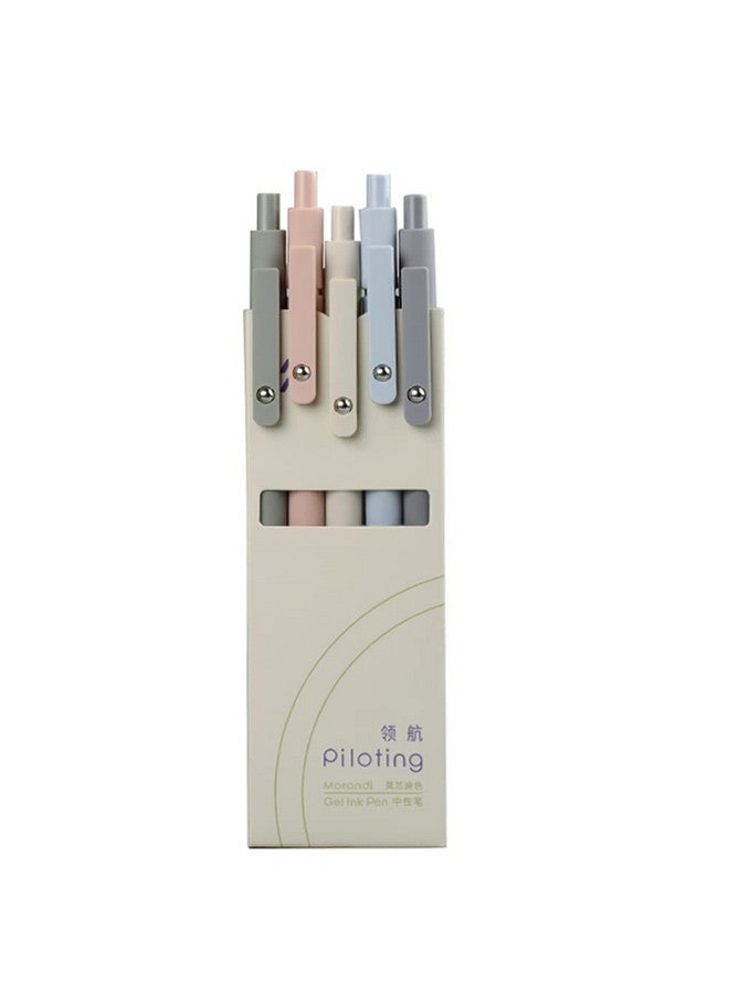 5 Pcs Zennyth Gel Pens Quick Dry Fine Point Premium Retractable Rolling Ball Black Ink Smooth Writing Pens For School Office (Morandi)