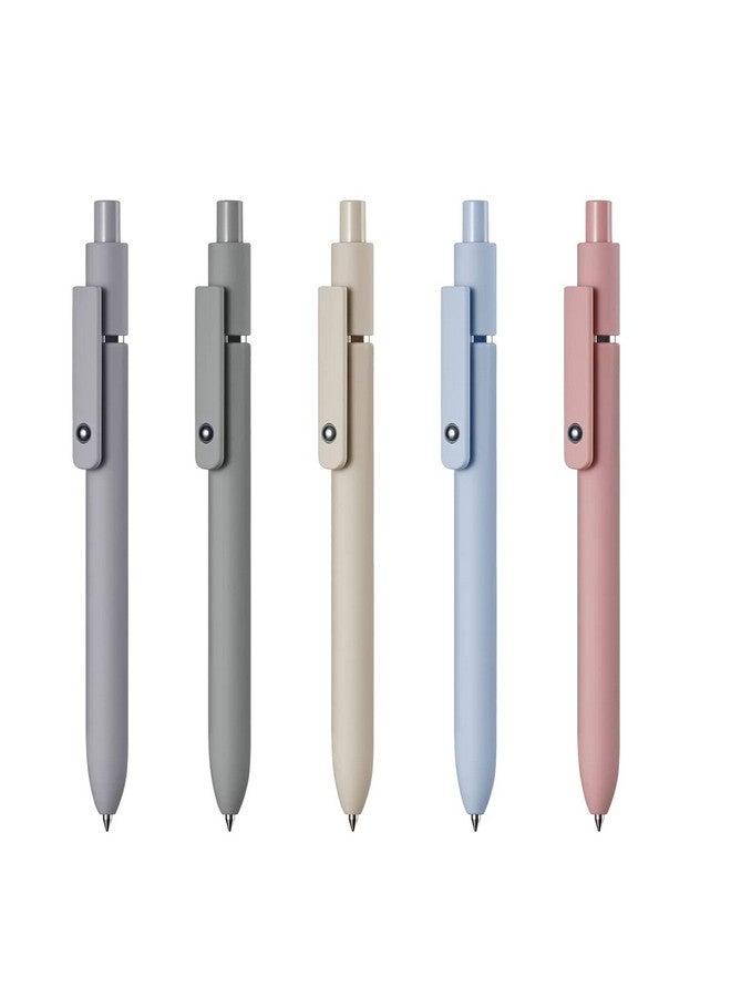 5 Pcs Zennyth Gel Pens Quick Dry Fine Point Premium Retractable Rolling Ball Black Ink Smooth Writing Pens For School Office (Morandi)