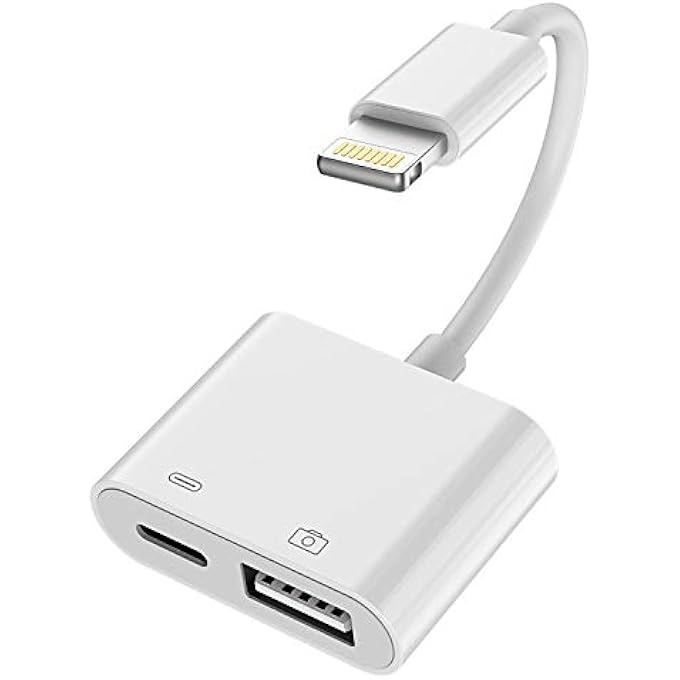 rayihni COMPATIBLE FOR LIGHTNING MALE TO USB FEMALE ADAPTER OTG AND CHARGING PORT,CHARGER CABLE COMPATIBLE WITH IPHONE 11 12MINI MAX PRO XS XR X FOR IPAD AIR SPLITTER CAMERA,MEMORY CARD READER,MOUSE,HUB,MIDI - Image 1