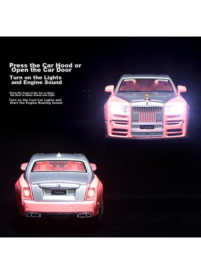Black Mamba 1：32 Rolls-royce Phantom Alloy Car Model Realistic Luxury Toy Car Gift For Boys And Girls, Black - Image 4