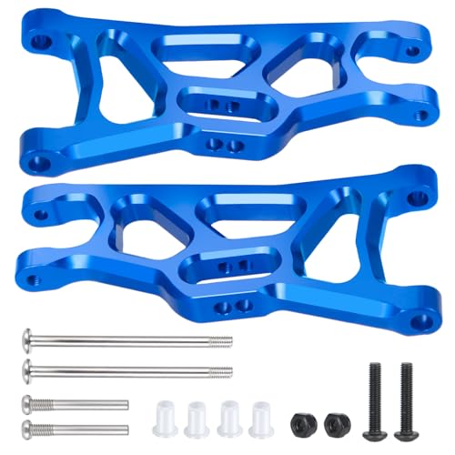 JGGZONE 4PCS Aluminum Front & Rear Suspension A-Arms Set Alloy Front Lower Swing Arm Kits Replacement for 1/10 Traxxa Slash 2WD RC Short Course Truck Upgrade Parts - Image 2