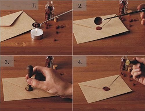 MNYR Flamingo Wax Seal Stamp - Copper & Rosewood Handle - 1" Diameter - Wedding Invitations, Gift Wrapping & More - Image 3