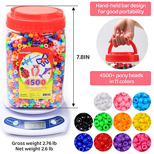 Eppingwin 2.5 lb Wholesale Large Pony Beads (6x9 mm) Bucket, Easy Storage Beads Bulk, Over 4500 Pony Bead for Jewelry Making, Crafts - Image 3