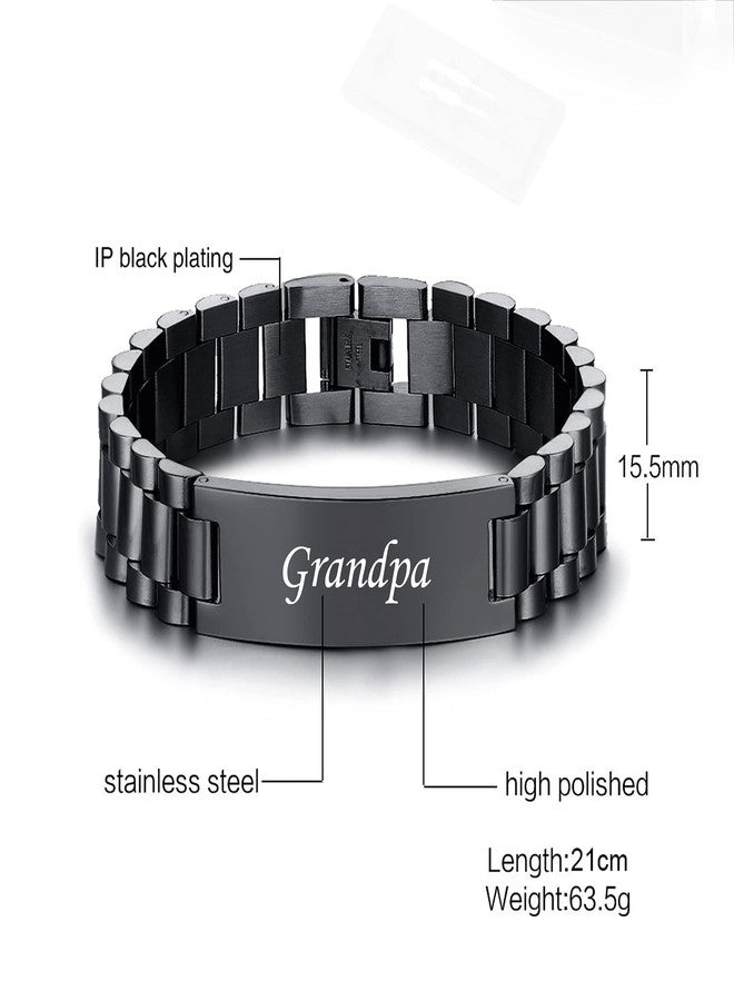 VNOX Grandpa Gifts For Christmas - Birthday Gift From Grandchildren Granddaughter Masculine Stainless Steel Link Bracelet Fathers Birthday Day Gifts for Grandpa - Image 5