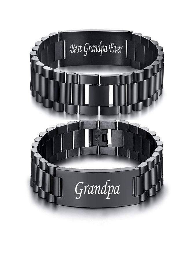 VNOX Grandpa Gifts For Christmas - Birthday Gift From Grandchildren Granddaughter Masculine Stainless Steel Link Bracelet Fathers Birthday Day Gifts for Grandpa - Image 1