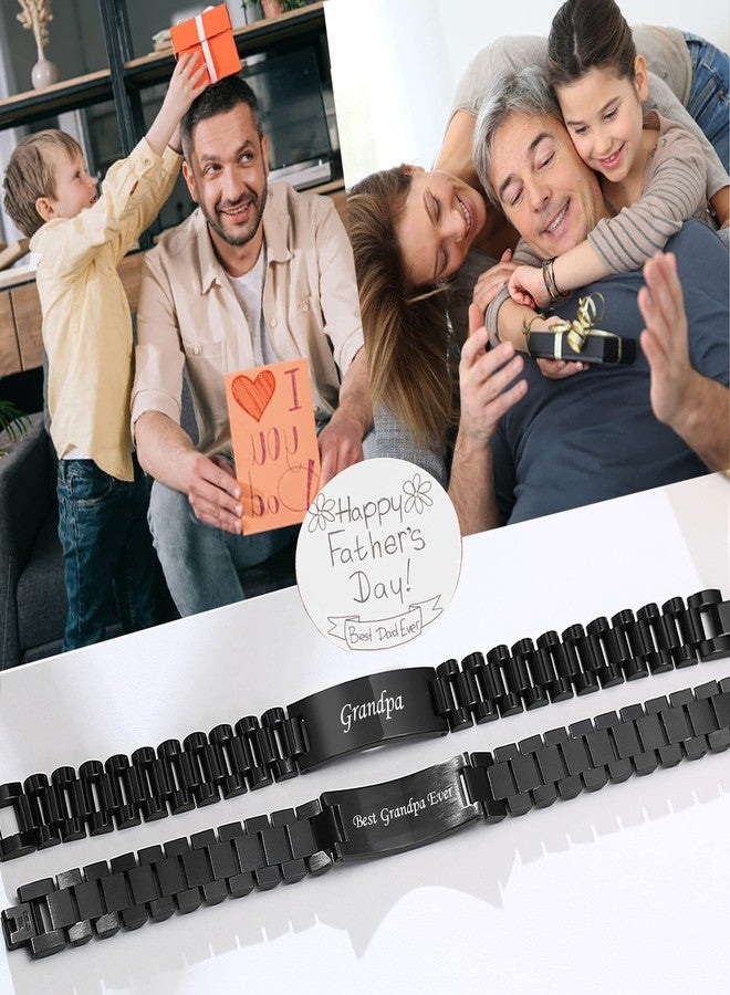 VNOX Grandpa Gifts For Christmas - Birthday Gift From Grandchildren Granddaughter Masculine Stainless Steel Link Bracelet Fathers Birthday Day Gifts for Grandpa - Image 4