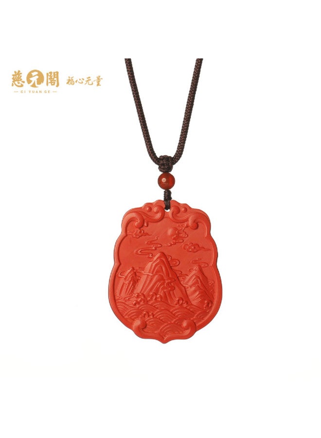 Qianshan Fortune-bearing Pig Pendant For Women And Men, Green Jade And Cinnabar Necklace - Image 5