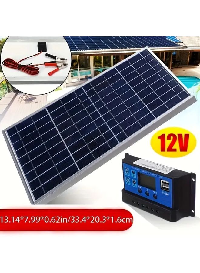 1PC 12V Solar Panel Kit With USB Portable Power Supply Trickle Charger Maintainer - Image 3