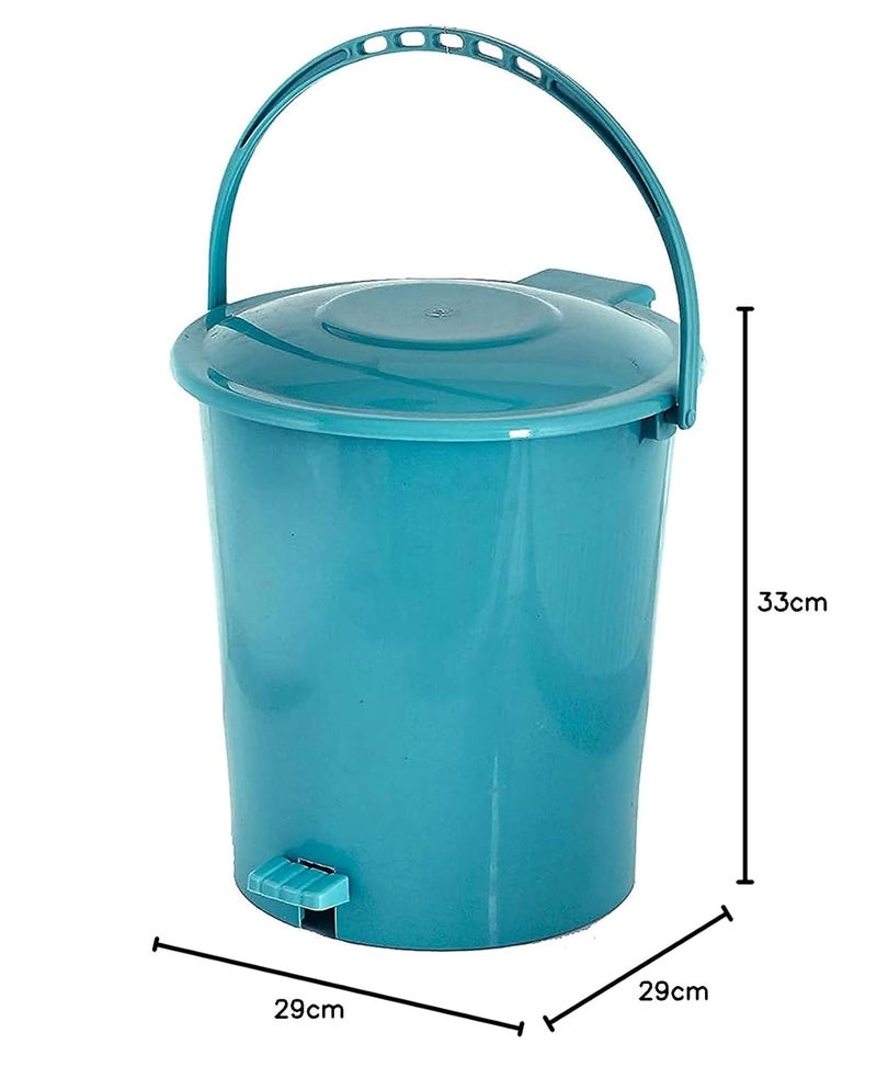 Kuber Industries Kuber Industries Plastic Dustbin Garbage Bin with Handle 10 L Green CTKTC034648  - Image 5
