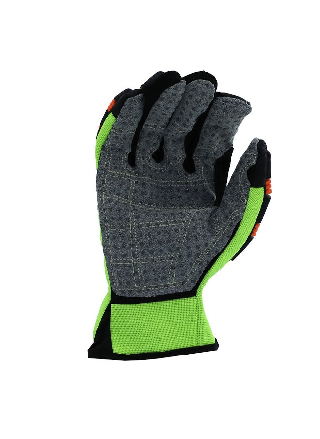 Vaultex Vaultex OLD Microfibre Impact resistance gloves Neon Green , Size M, 1Pair/Pack  - Image 2