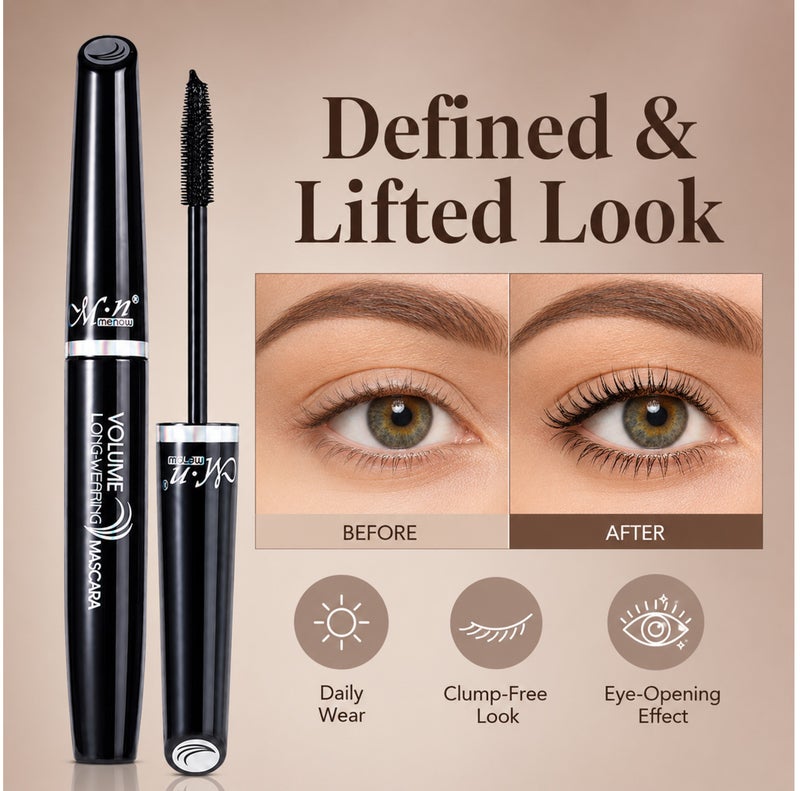 Me Now Black Mascara, 9ml, Volume Long-Wearing Lash Makeup, Flexible Silicone Brush, Rich Black Finish, Smudge-Resistant, Eye Makeup Tool for Daily Use - Image 5