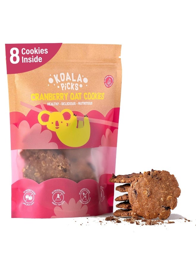 Koala Picks Cranberry Oat Cookies - 8 pcs/pack - Delectable Cookies Made with Real Cranberries and Oats, Perfect for Snacking and Sharing, Free from Artificial Flavor and Preservatives - Image 1