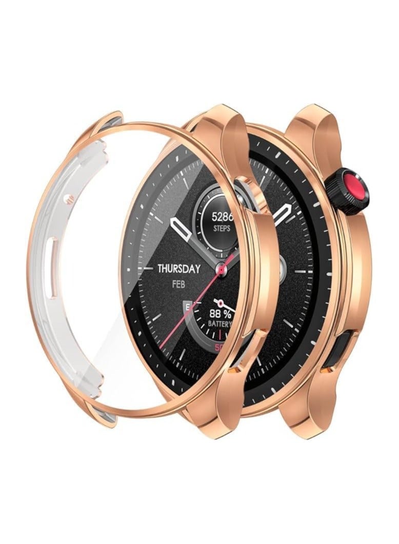 ELMO3EZZ Case Compatible with Amazfit GTR 4 / GTR4 Pro Case Watch Soft TPU Shockproof Cover Slim Guard Thin Bumper Shell Protector (Rose Gold) - Image 1