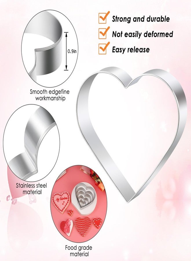 BakingWorld Heart Cookie Cutter Set - 5 Piece - 4.57" 3.86" 2.95" 1.97” 1.38" - Love Shaped Cookies Fondant Biscuit Molds for Valentines Day Holiday Birthday Party - Stainless Steel - Image 4