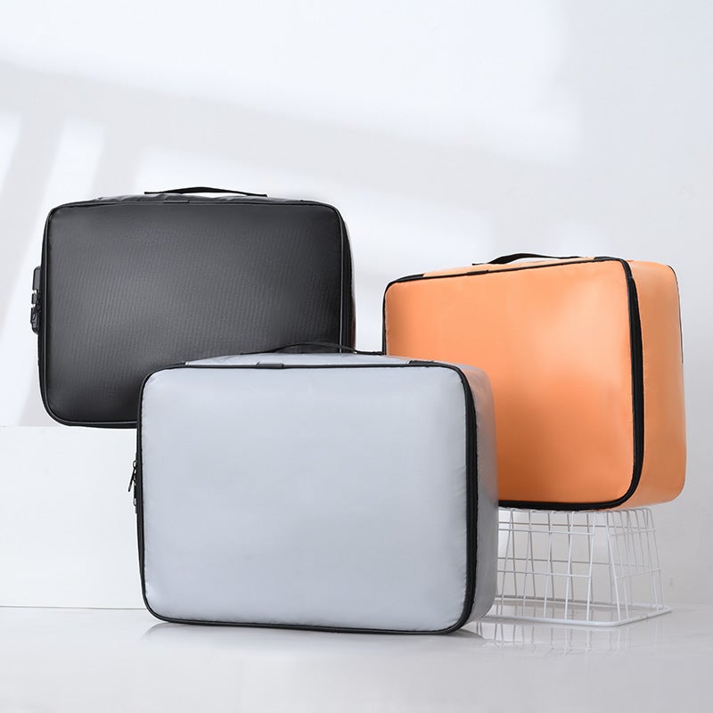 Document Storage Document Bag Folding Waterproof File Bag Multi-Functional Glass Fiber Fireproof File Box Folder - Image 5